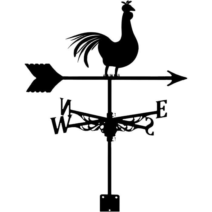 Indicateur Direction Vent Mumisuto Coq Girouette, Girouette Rétro En Métal, 13x22 Pouce Indicateur Direction Vent Extérieur