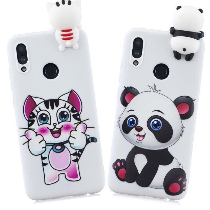 HopMore Compatibile con Cover Huawei P Smart 2019 / Honor 10 Lite Silicone Morbide Disegni 3D Divertenti Gomma Morbido Custodia Antiurto Protettiva Case Caso Molle con Portachiavi - Unicorno Rosa