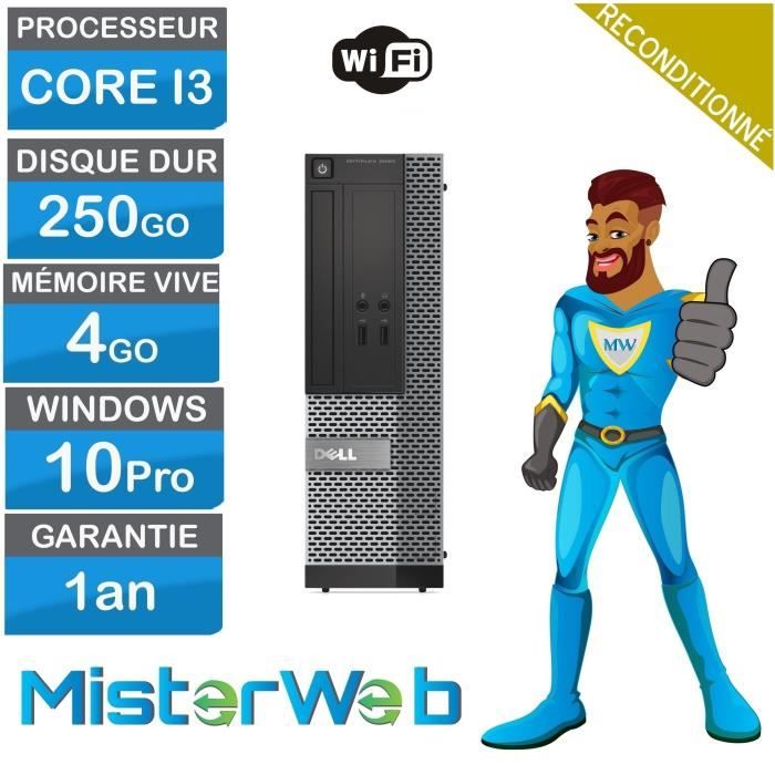 PC pas cher Dell 3010 SFF Core I3 3240 340Ghz 250Go HDD 4Go Ram