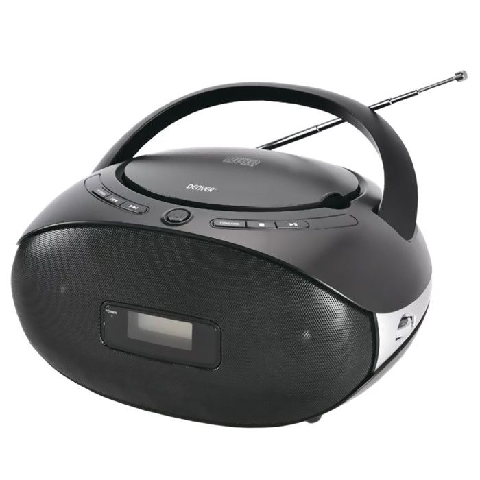 Denver TC-29 Radio-lecteur CD FM Ecran LCD noir Haut-parleur Stéréo 2x1W Rms sur secteur ou piles