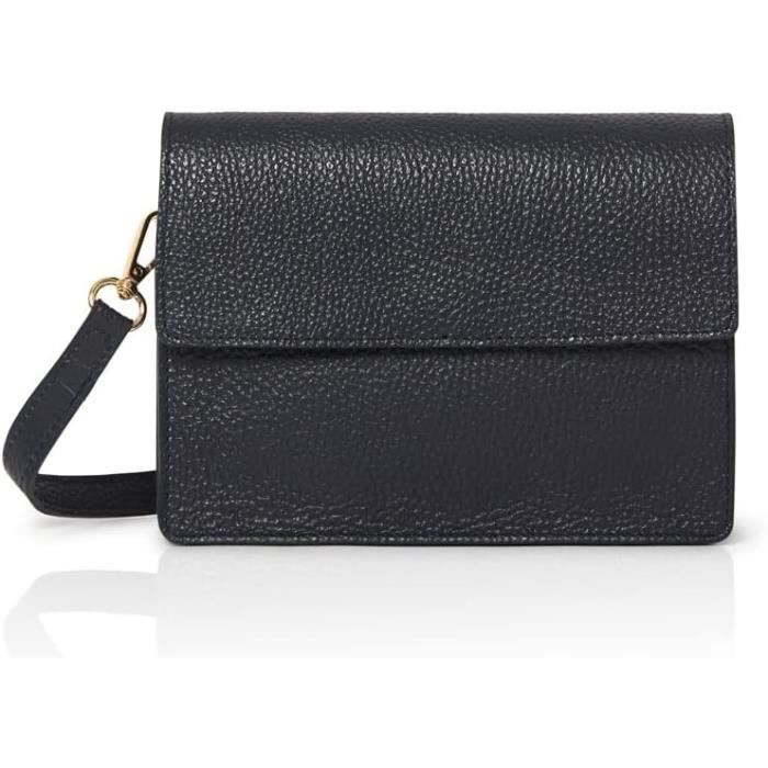Sac Bandoulière En Cuir Modamoda - Fabriqué En Italie - 25x11x20 Cm - Sangle Réglable - Multipoches