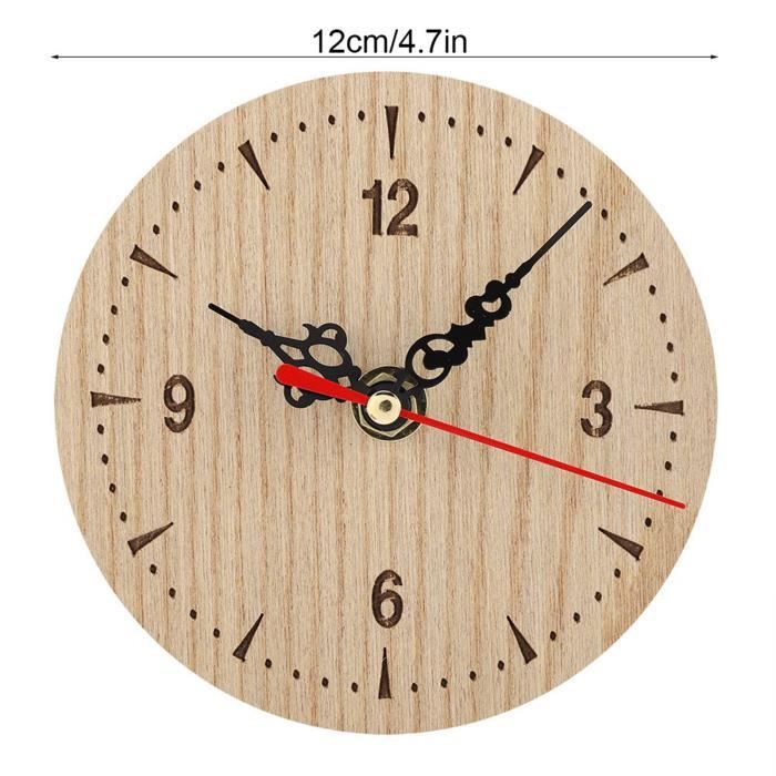 Horloge De Bureau Navaris En Bois - Design Vintage, Aiguilles Silencieuses