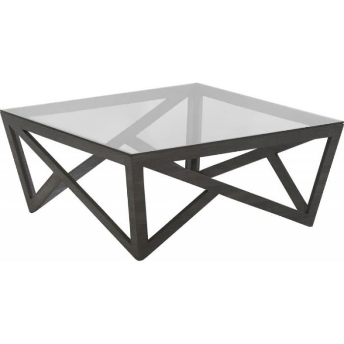 Table Basse Carre Design Moderne Bois Et Metal San Diego