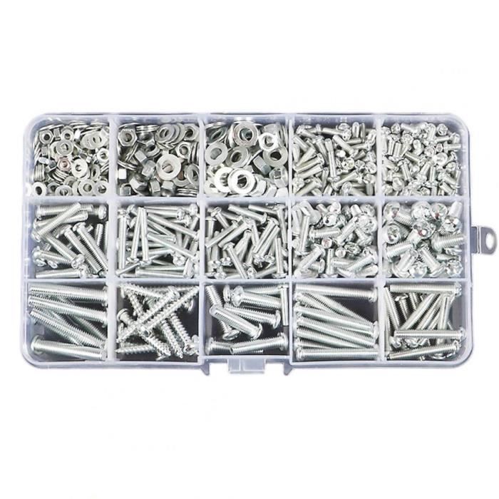 Kit De 251 Boulons Hexagonaux Aluminium 1/4-20 Avec écrous Et Rondelles - Assortiment