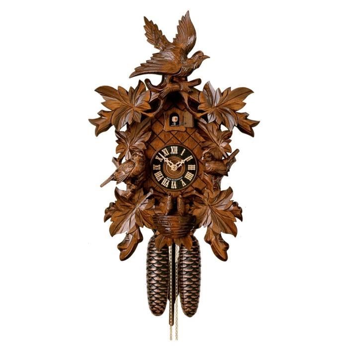 August Schwer Pendule À Coucou 17 Feuilles, 2 Oiseaux 2.5044