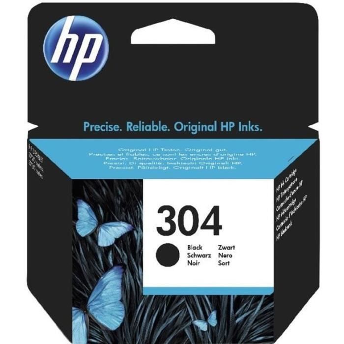 HP 304 Cartouche dencre noire authentique (N9K06AE) pour HP DeskJet 2620/2630/3720/3730