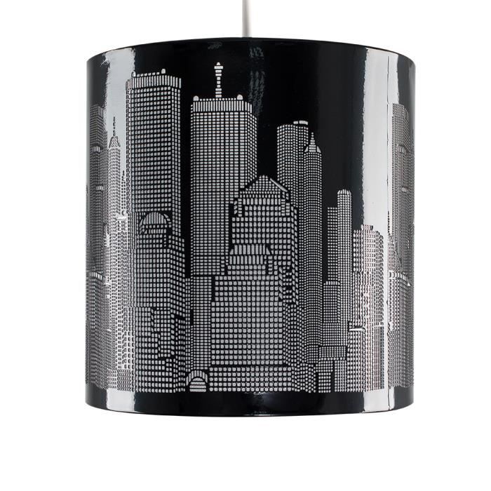 Lot de 6 abat-jours gris avec doublure dor/ée pour lustre