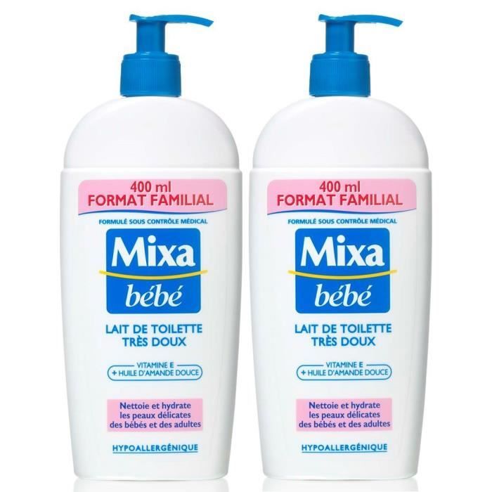 Mixa Bebe Lait De Toilette Tres Doux Format Familial 400 Ml Lot De 2 Cdiscount Puericulture Eveil Bebe