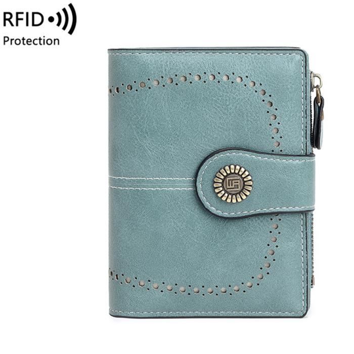 Portefeuille Femme Cuir Véritable Slim Rouge - RFID Block - 14 Cartes