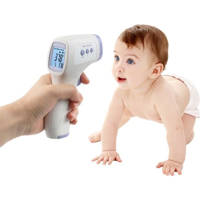 Thermomètre Front Infrarouge BGS 6006 - Sans Contact, Pour Bébés Et Adultes, Mesure Objets, Mémoire 32 Values