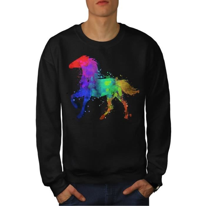 Cheval blanc Éclaboussures D/'eau Sweat-shirt animal nature sauvage Mustang Sweater