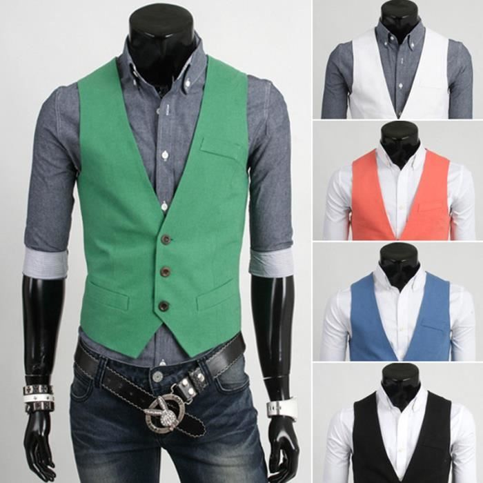 Gilet Costume Homme Blanc Mode Casual Vert S Vert Vert Cdiscount Pret A Porter