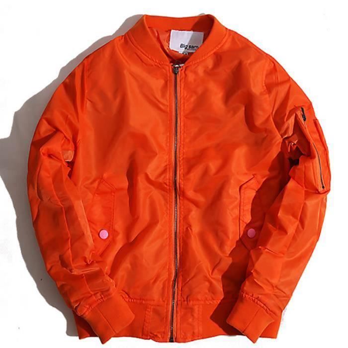 Bomber Veste Homme Noir Marque Automne Bombers Blouson Hommes Orange Cdiscount Pret a Porter