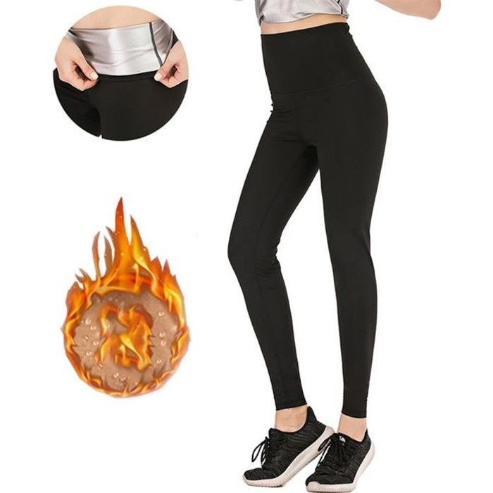 Leggings de sudation SURENHAP pour femme - Noir - Fitness - Perte de poids