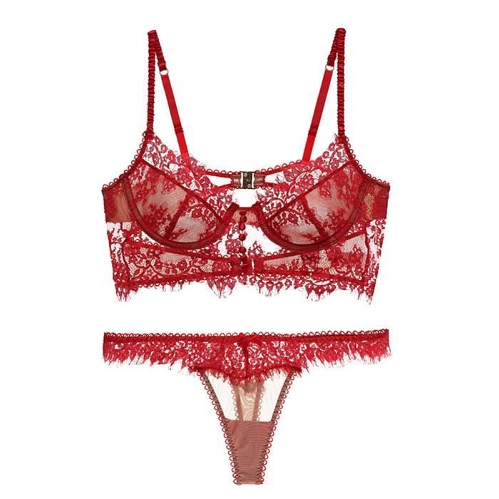 Ensemble sous vetement femme rouge gorge discount