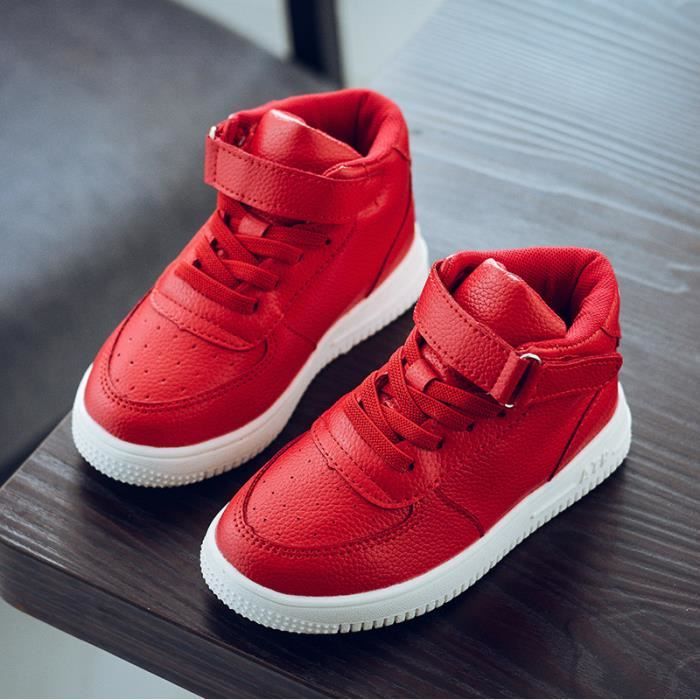 Basket Enfant Chaussures Garcon Fille Baskets Rouge Cdiscount Sport