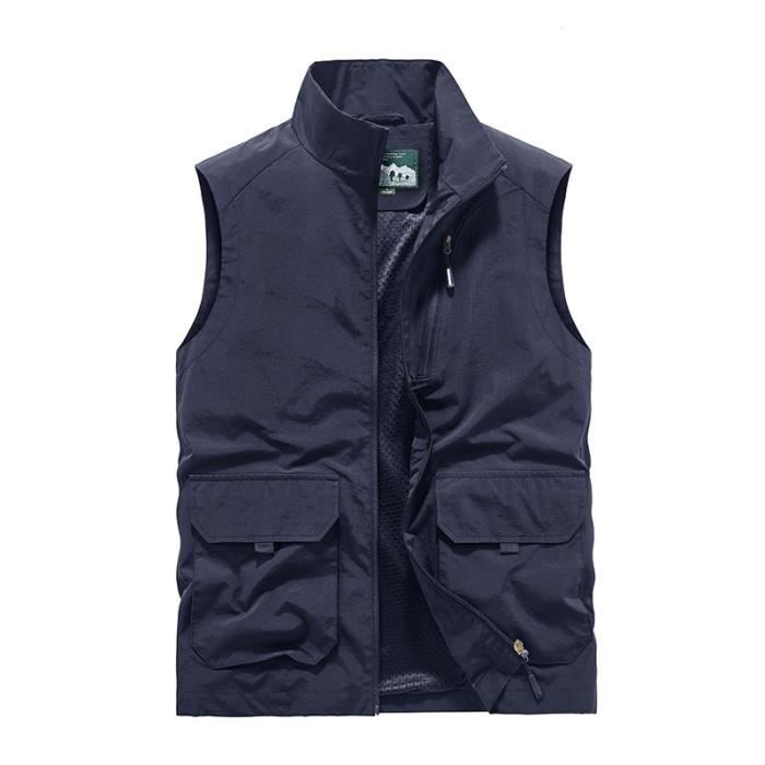 Gilet Homme Exterieur Multipoches Léger Respirant Veste Sans Manche