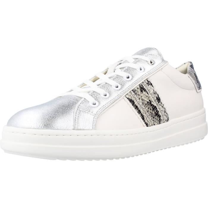 Geox Basket Femme - GEOX - 119023 Blanc - Semelle int. Micro Gome - Semelle ext. Peau - Doublure Textile