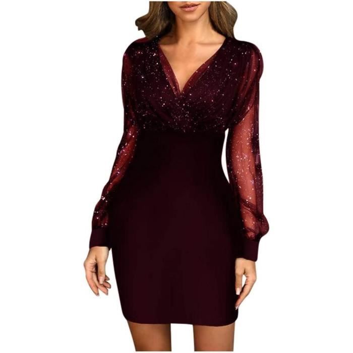 Mini Robe Sexy Paillettes été femme noir rétro élégant fête culb robe dentelle robes de bal robe