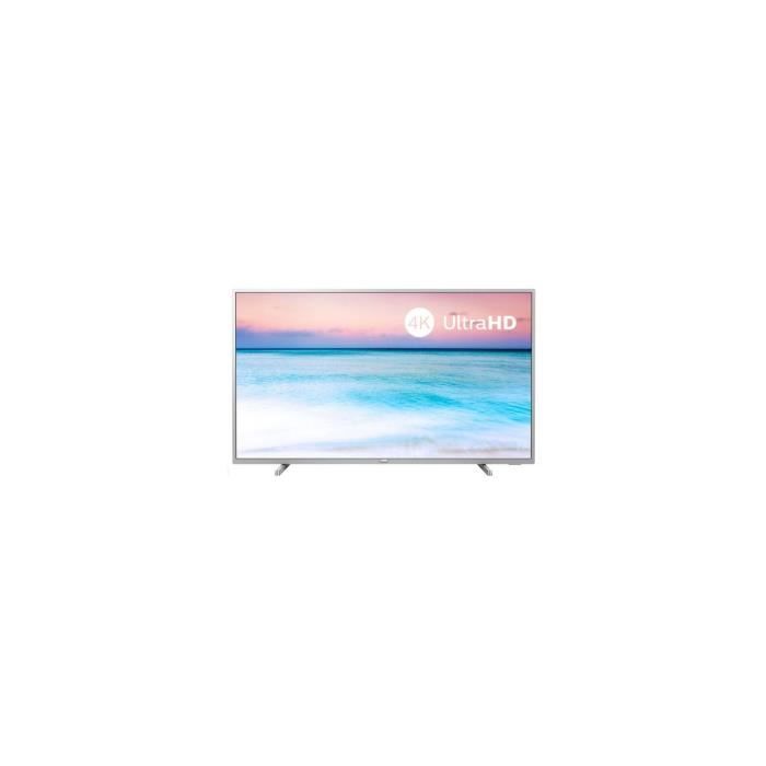 tv intelligente philips 50pus6554 50 4k ultra hd led wifi argente cdiscount tv son photo