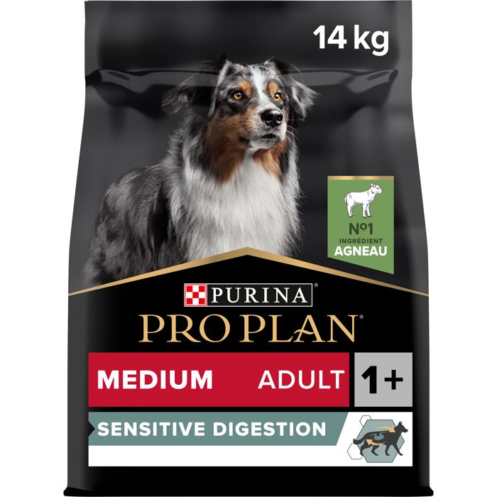 PRO PLAN Medium Adult Sensitive Digestion Riche en Agneau - 14 KG - Croquettes pour chiens adultes de taille moyenne