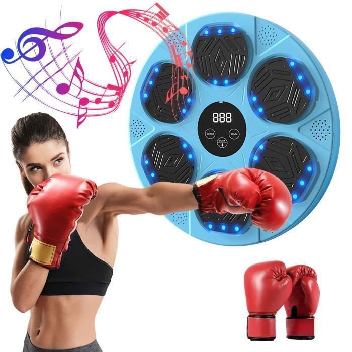 Music Boxing Machine - Apparecchio Da Boxe Elettronico Con Luci, 9 Modalità, Bluetooth, Conteggio Colpi, Con Guanti - Foto 13