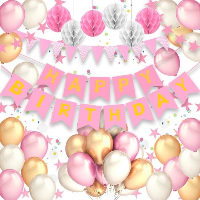 Pushingbest Decoration Anniversaire Fille Deco Anniversaire