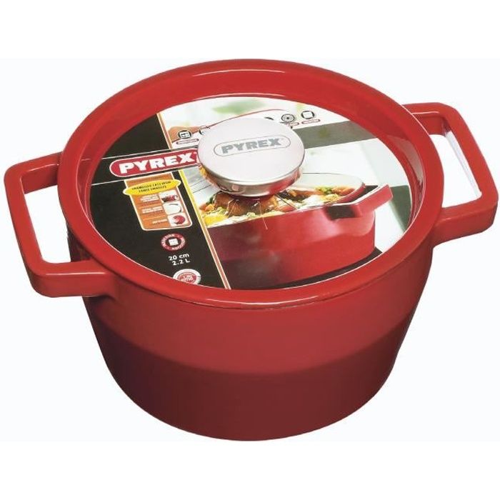 PYREX Cocotte ronde Slow Cook 3,6 L rouge