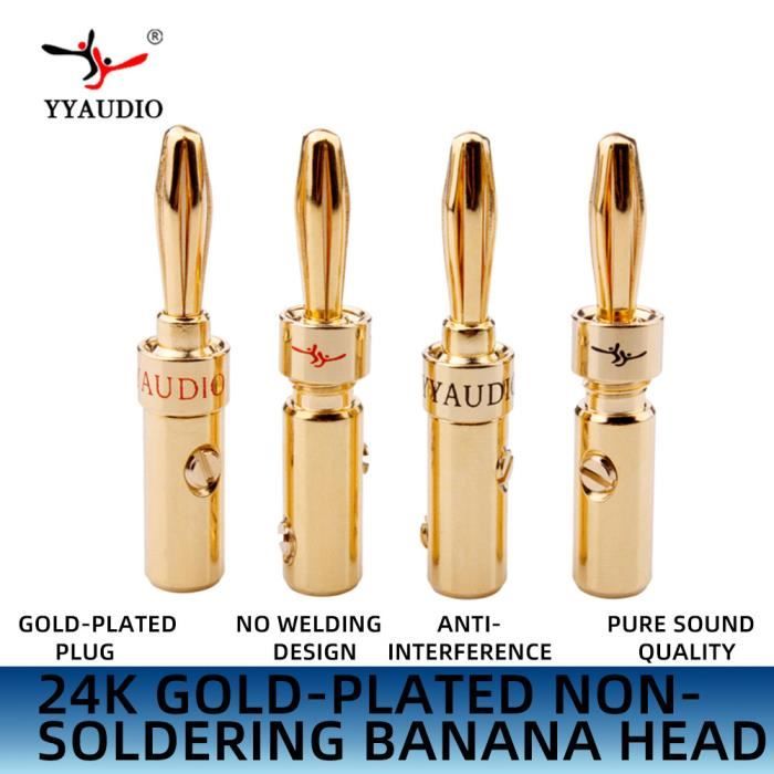 Fiches Bananes 6mm² Fiches Bananes Poppstar - Lot De 8 - Contacts 24k Plaqués Or - Pour Câbles Jusqu'à 6 Mm² - Haut-parleurs Et Amplis Fiches Bananes Hifi - Foto 10