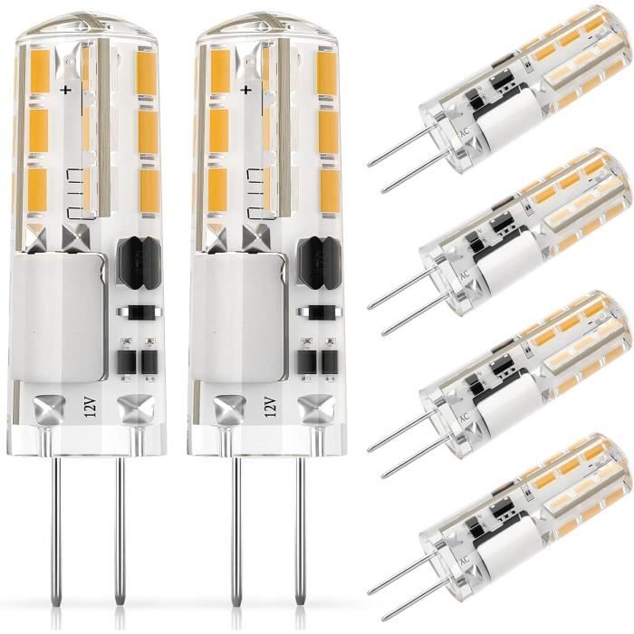 DiCUNO G4 LED Ampoule, 1.2W 24 * 3014 Equivalent 10W Halogène Lampe, AC/DC 12V, Blanc Froid 6000K, 120LM, Non-Dimmable, Économies D'énergie, 360° Angle De Faisceaux - 6 Pièces