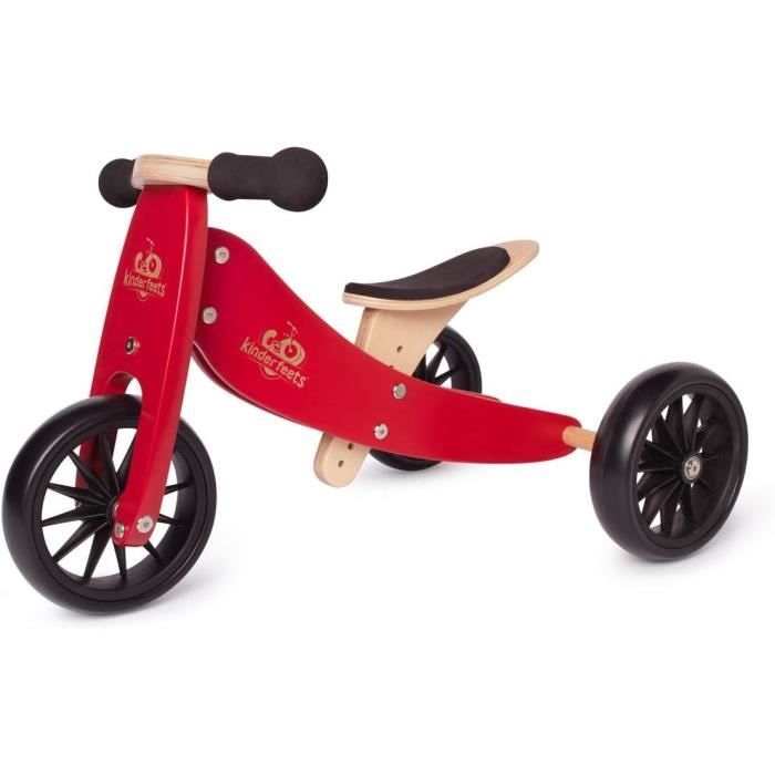 Tricycle évolutif Draisienne En Bois 2 En 1 Tiny Tot Plus 12" Blanc Kinderfeets
