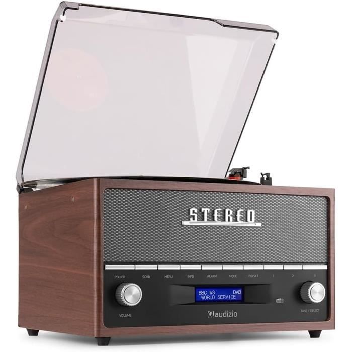 Frisco Platine Vinyle Bluetooth avec Radio Dab+ Intégrée - Marron ...