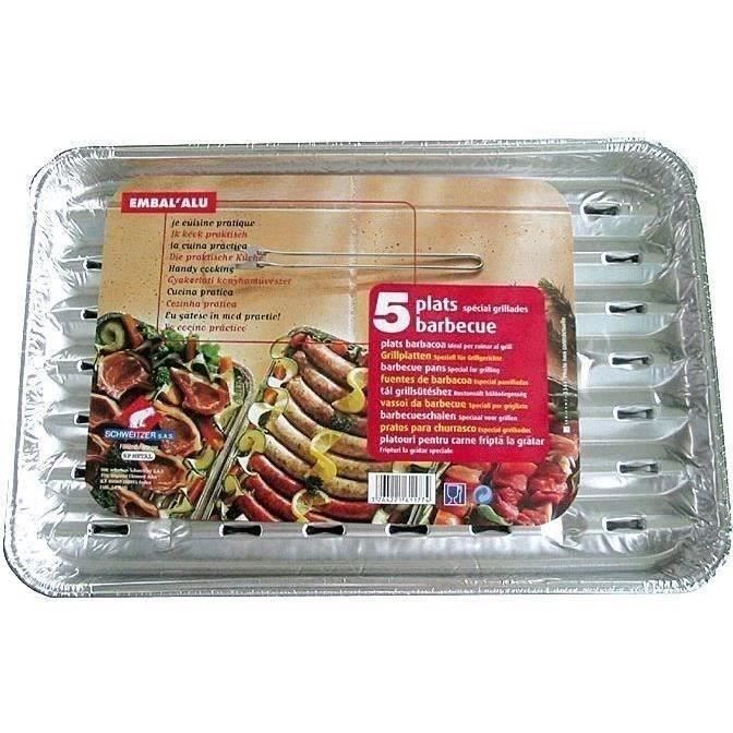 Plat à griller - aluminium - lot de 5