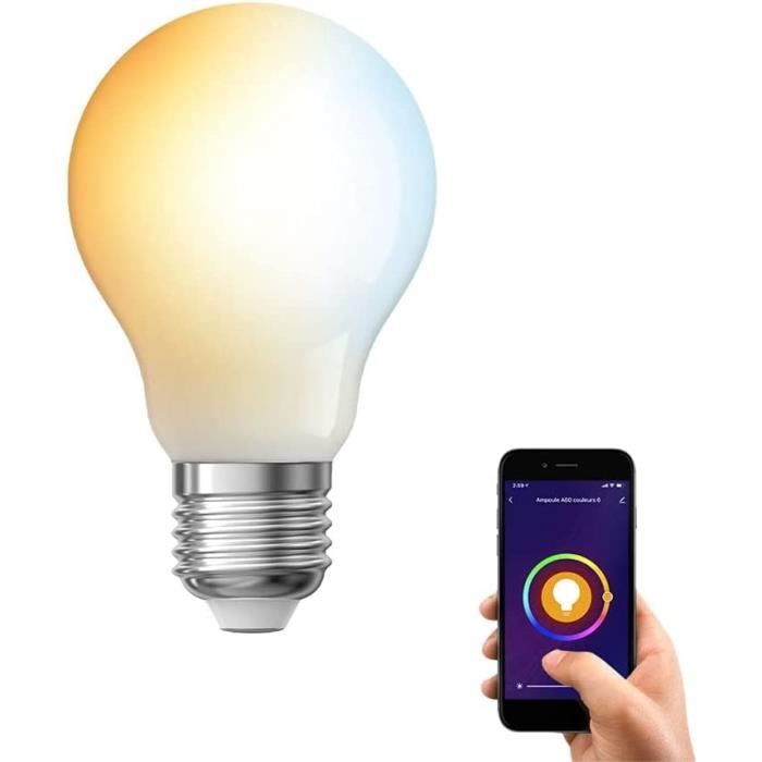 KOZII Ampoule LED Connectée Filament E27 A60 Opaque Ampoule Connectee