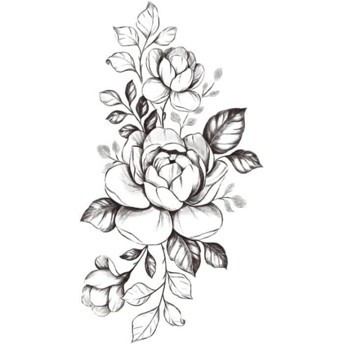 Coloriage fleur noir et blanc