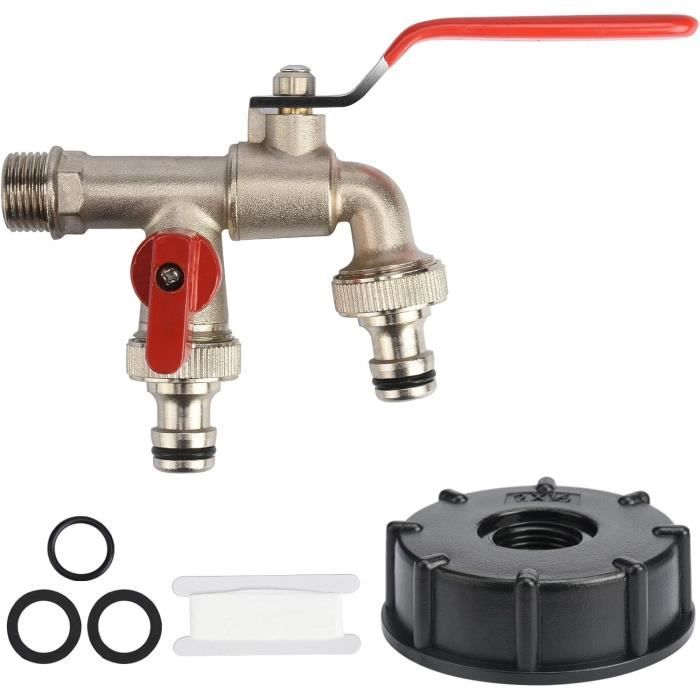 Herwey Connecteur de tuyau 3/4 en Y pour adaptateur de robinet d'eau en laiton à Herwey Connecteur de tuyau 3/4 en Y pour adaptateur de robinet d'eau en laiton à
