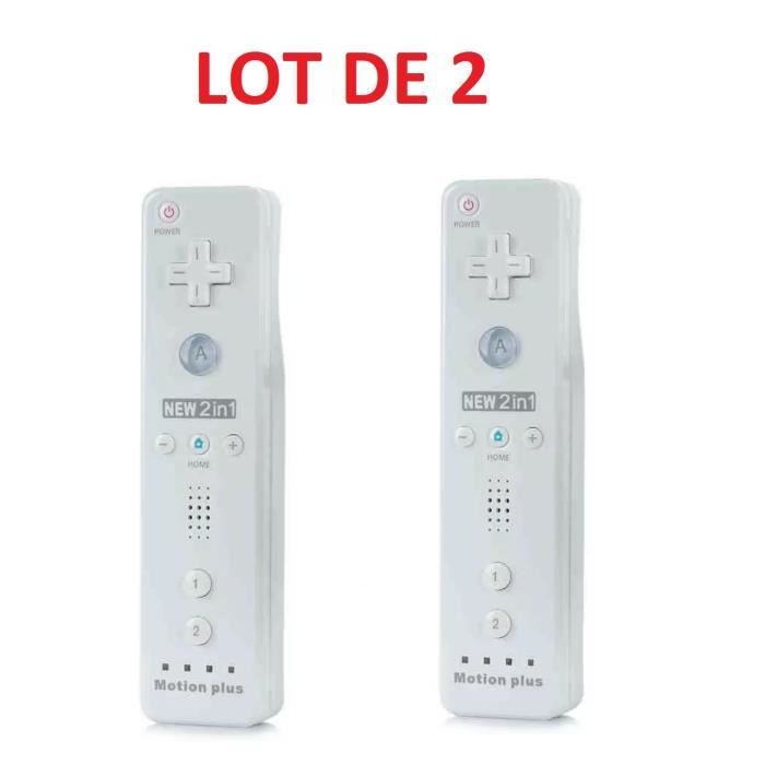 2 X Télécommande Wiimote plus Motion plus inclus pour Nintendo Wii et Wii U