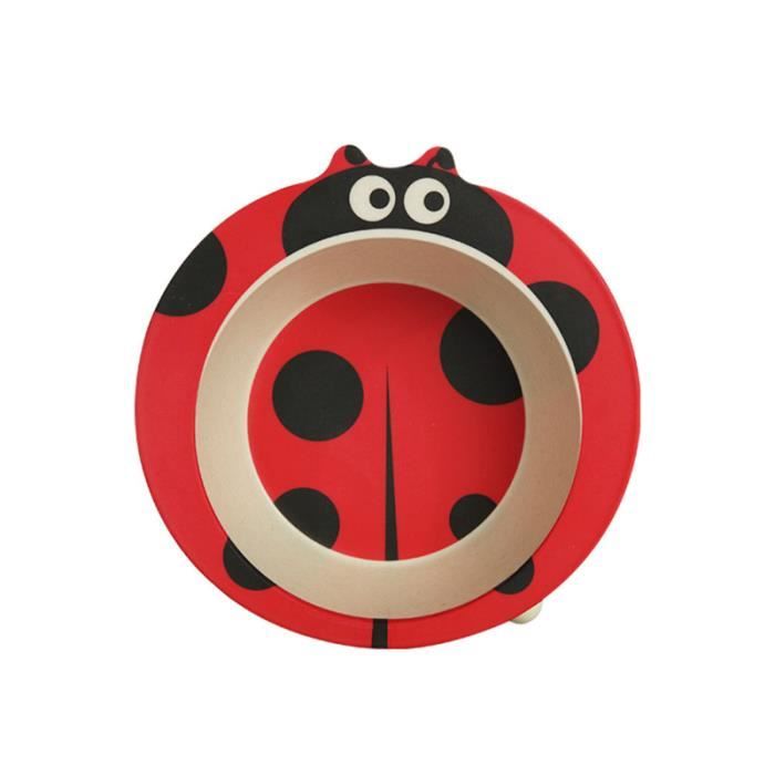1 Pc Bebe Alimentation Dessin Anime Lady Bug Bambou Fiber Portable Plaque Rouge Vaisselle Bol Pour Enfant En Bas Age Bol Bebe Cdiscount Pret A Porter