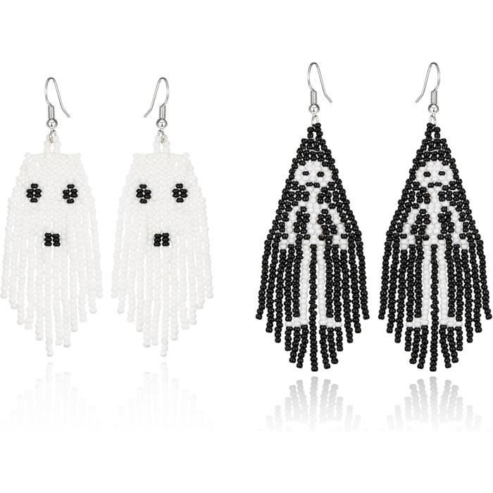 Boucles D'oreilles Pendantes IKITA - Perles Et Acier Inoxydable - Neuf Avec étiquettes - Fermoir Crochet