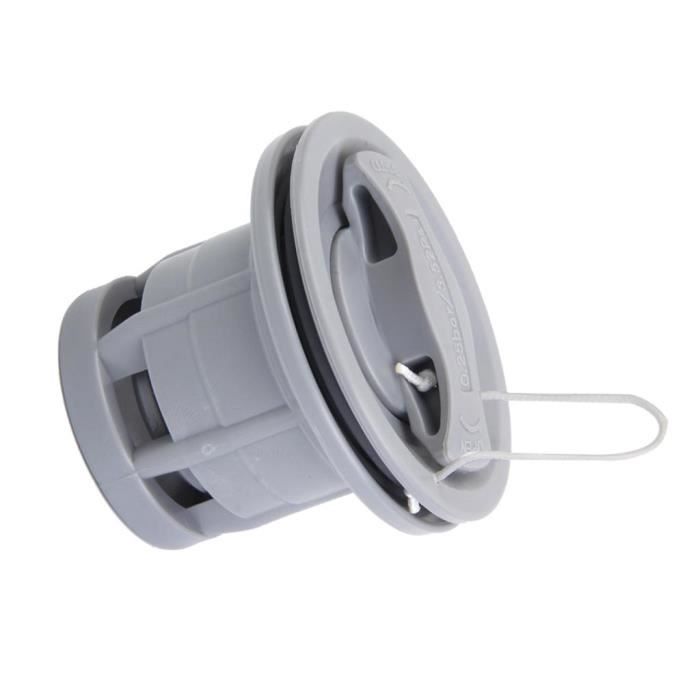 Vanne D'air Gonflable En PVC Grise Pour Bateau, Kayak, Canoë - Double Joint, Gonflage Rapide, Diamètre 6.5/4.2 Cm