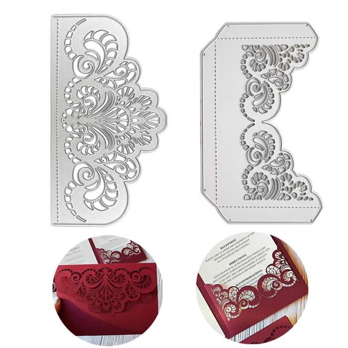 2pcs Dies de Découpe Scrapbooking Cutting Dies Carte Invitation