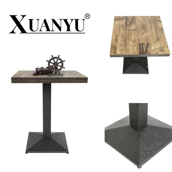 Table De Cuisine Industrielle En Bois Et Fer XUANYU - 60x60x75 Cm, Marron/noir, Pour 4 Personnes - Style Bistro, Salon, Salle à Manger - 10