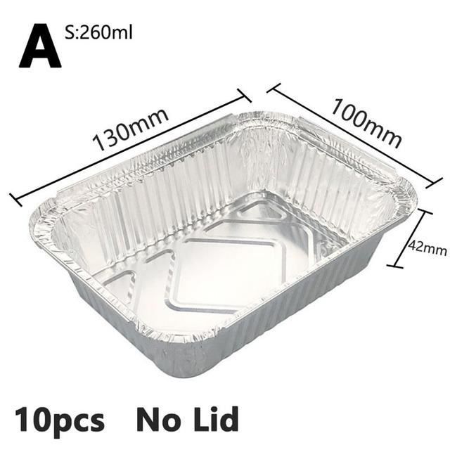 LUNCH BOX,No Lid260mlCasseroles Jetables En Aluminium Pour Barbecue