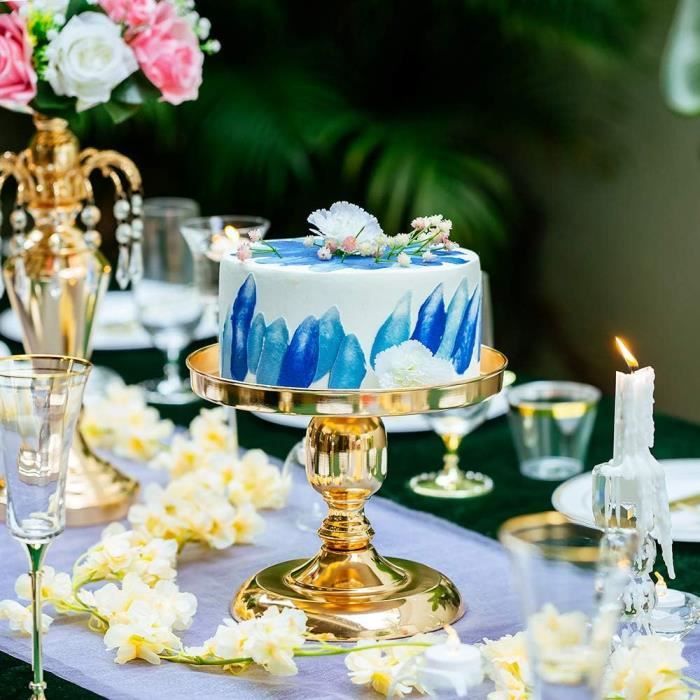 Plateau à disque à gâteau en acrylique, grand miroir rond, or Rose argent,  décorations de Dessert d'anniversaire et de mariage à faire soi-même