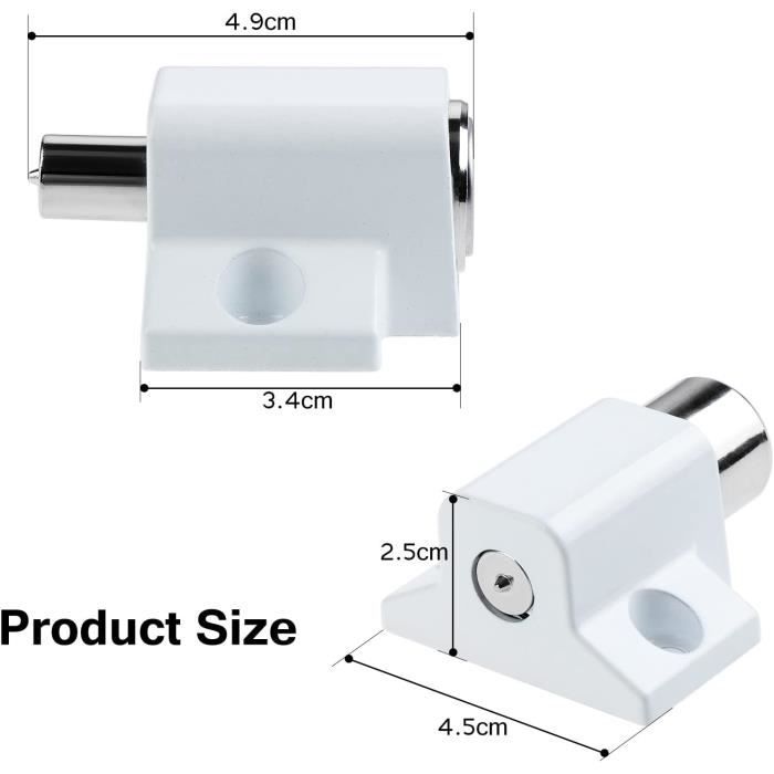 Lot De 2 Verrous De Tiroir De Bureau Noir Avec 4 Clés Universelles, Vis à Base Carrée, Serrure