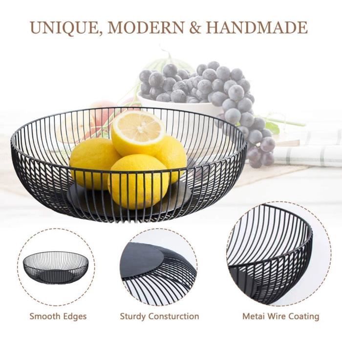 Fdit Corbeille à fruits en fil de fer doré, design creux moderne et