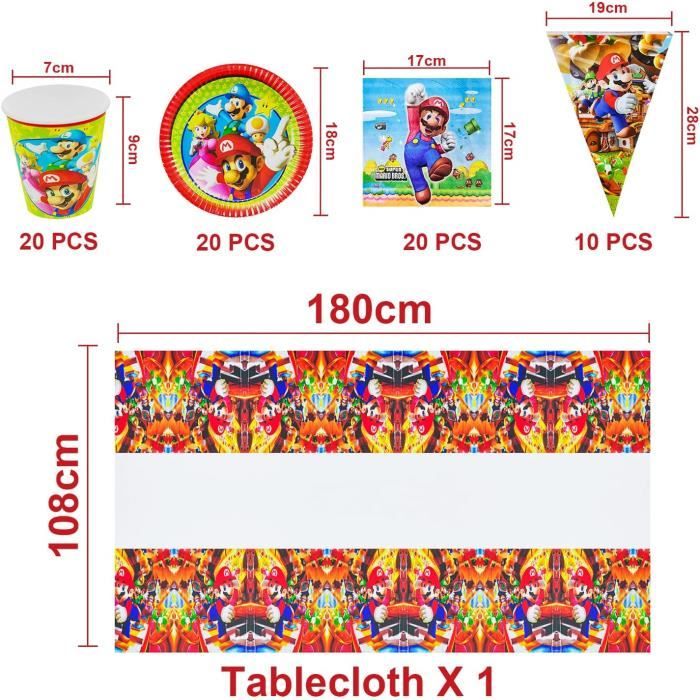 Set Vaisselle Anniversaire 40 Pièces - Assiettes Et Serviettes Enfant 20 Personnes