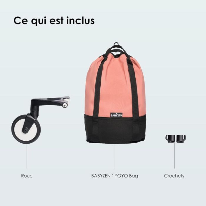 Sac langer Ginger pour poussette YOYO BABYZEN Rose Avec