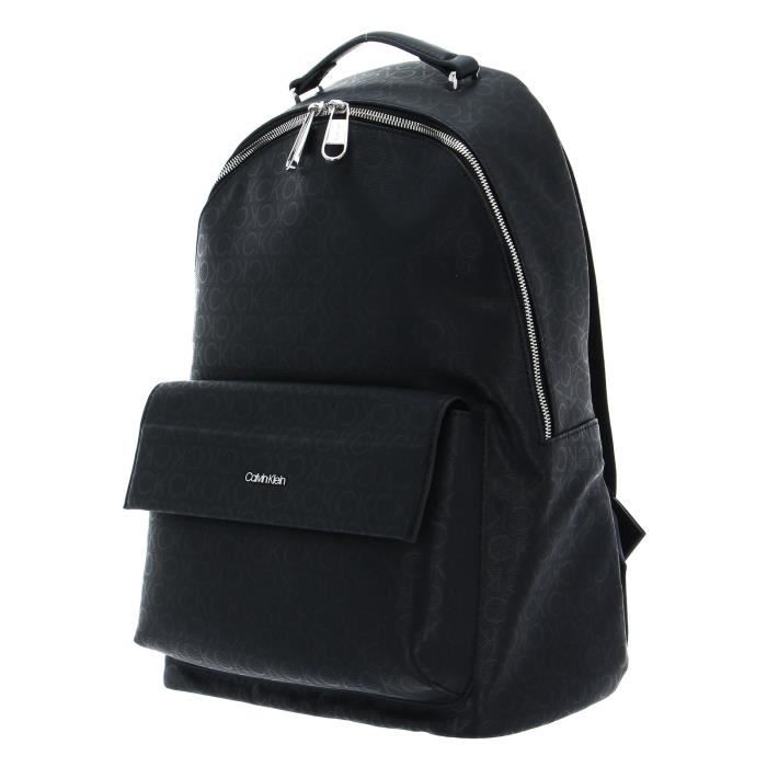 Calvin Klein Minimalism Mono Flap Pocket Backpack Black Tonal Mono 176965 sac a dos sac a dos Noir Cdiscount Bagagerie Maroquinerie