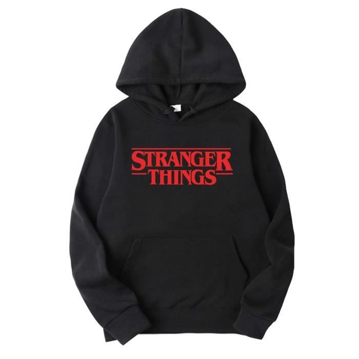 Minetom Femme Sweatshirt Stranger Things a Capuche Stranger Things Imprime Hoodie Fan de Stranger Things Noir Cdiscount Pret a Porter